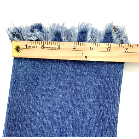 Black Label C' Est Toi Jeans Womens‎ Size 27 Raw Hem Destroyed Denim Patches - Picture 11 of 11